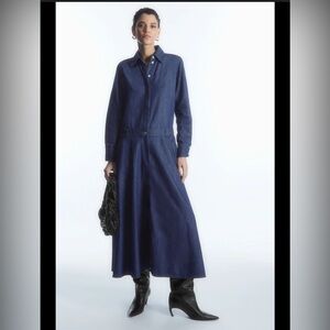 COS DENIM MAXI SHIRT DRESS SIZE 6